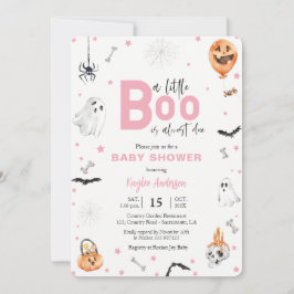 Halloween Baby Dusche Rosa Geist-Mädchen-Einladung Einladung