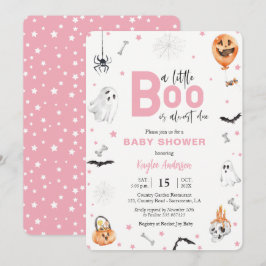 Halloween Baby Dusche Rosa Geist-Mädchen-Einladung Einladung