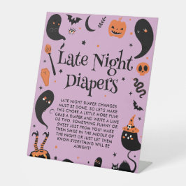 Halloween Baby Dusche Spate Night Diapers Game Sockelschild
