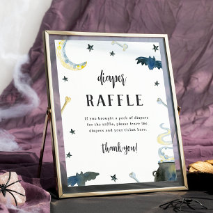 Halloween Baby Dusche Windeln Raffelzeichen Poster