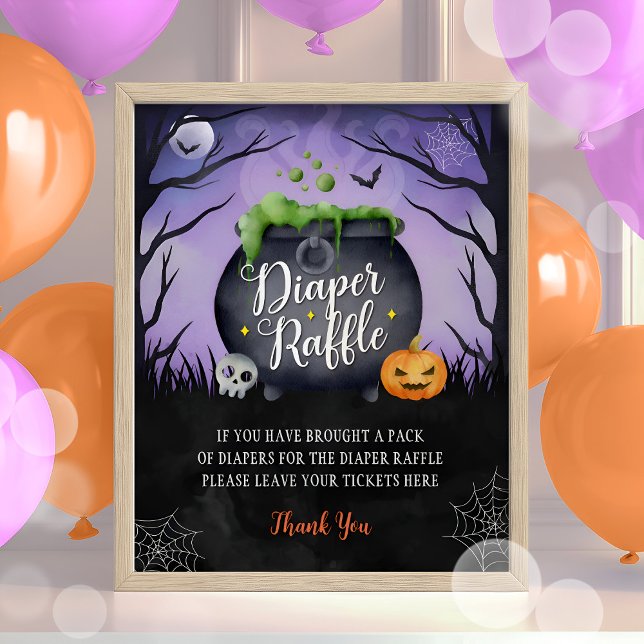 Halloween Baby Dusche Windeln Raffelzeichen Poster (Von Creator hochgeladen)