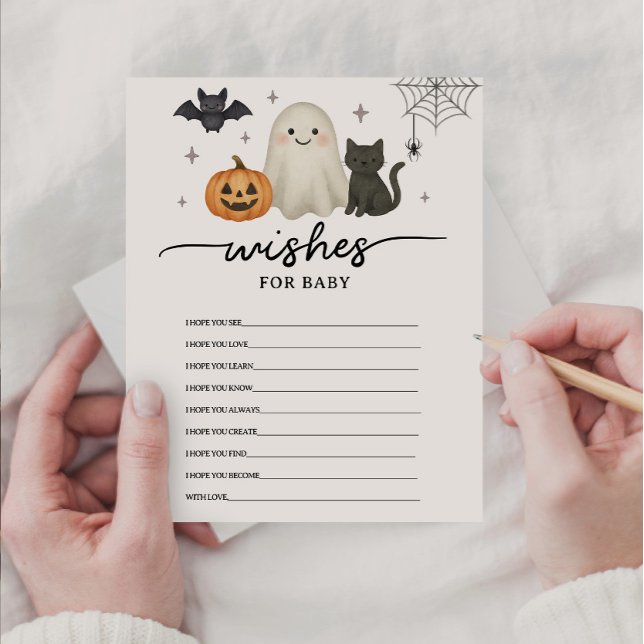 Halloween Baby Dusche wünscht sich Baby und Spiel Hinweiskarte (Von Creator hochgeladen)