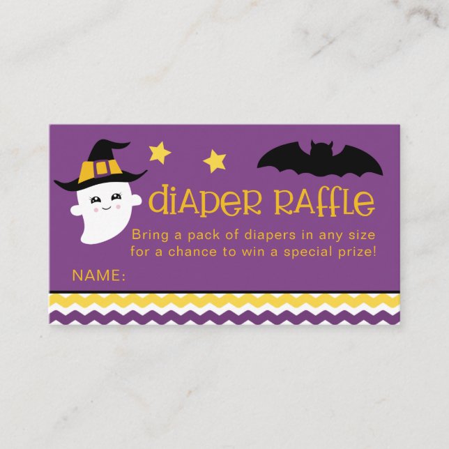 Halloween Baby Duwer Diaper Raffelkarten Visitenkarte (Vorderseite)
