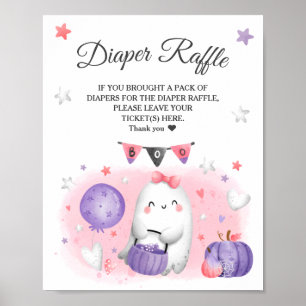 Halloween Baby Duwer Girl Diaper Raffle-Zeichen Poster