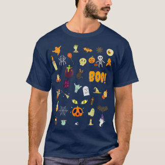 Halloween Baby Girl Pumpkin Cat Monster Skelett T-Shirt