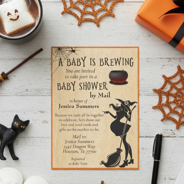 Halloween Baby ist Braudusche von Mail Hexe Einladung (Von Creator hochgeladen)