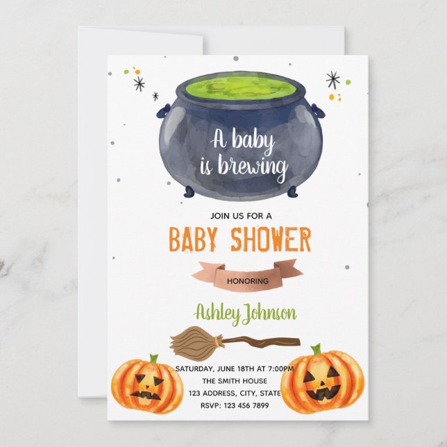 Halloween Baby ist Braueinladung Einladung (Vorderseite)