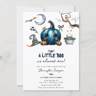 Halloween-Baby-Party Blauer Kürbis Einladung