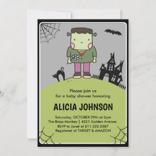 Halloween-Baby-Party-Einladung Oktober-Monster Einladung