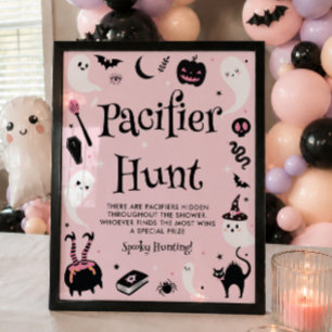 Halloween-Baby-Party Mädchen Schnuller Jagd Spiel Poster
