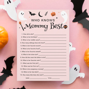 Halloween-Baby-Party-Spielkarte: Wer kennt Mama am Einladung