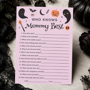 Halloween-Baby-Party Wer kennt Mama am besten Spie Einladung
