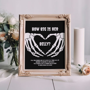 Halloween-Baby-Party Wie groß ist ihr Bauch Schild