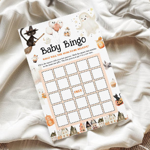 Halloween Baby Shooter Bingo Game Floral