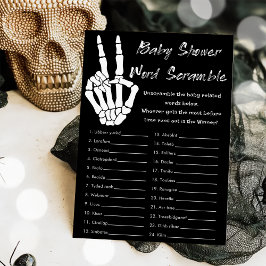 Halloween Baby Shooter Word Scramble Game Card Einladung