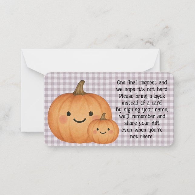 Halloween Baby Showbuchkarte Mitteilungskarte (Vorderseite)