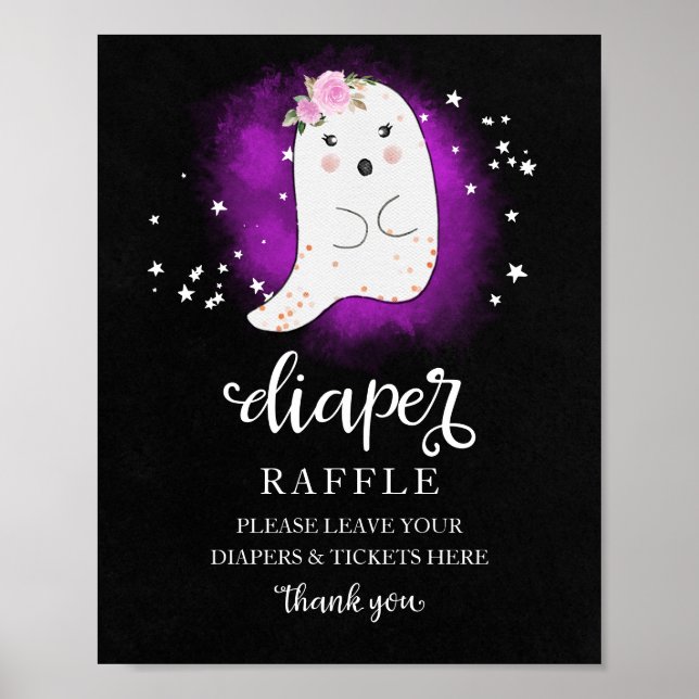Halloween Baby Showdiaper Raffle Game Sign Poster (Vorne)