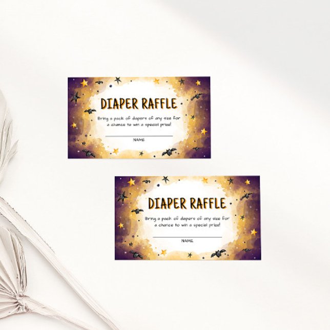 Halloween Baby Showdiaper Raffle Ticket Begleitkarte (Von Creator hochgeladen)