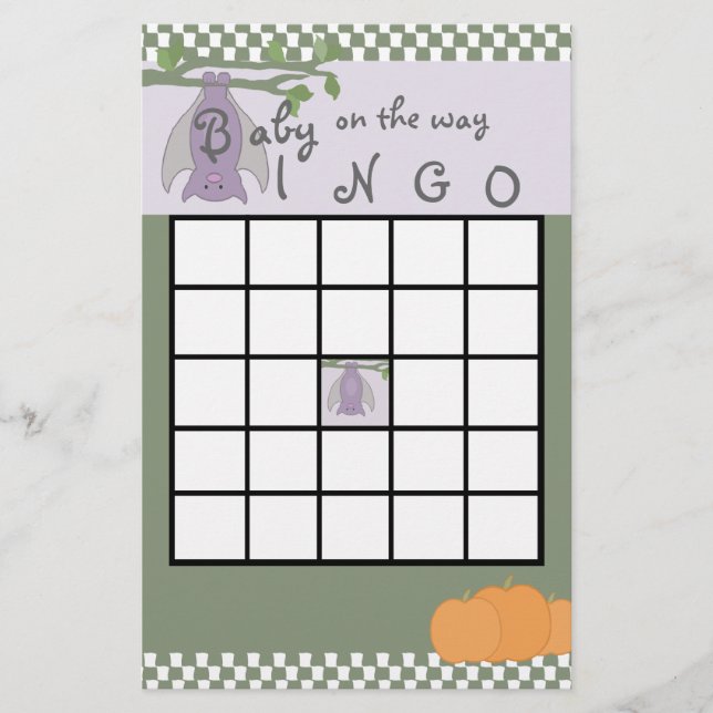 Halloween Baby Shower Bingo (Vorderseite)