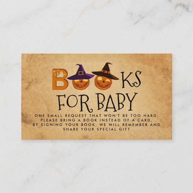 Halloween Baby Shower Bootanfrage Begleitkarte (Vorderseite)