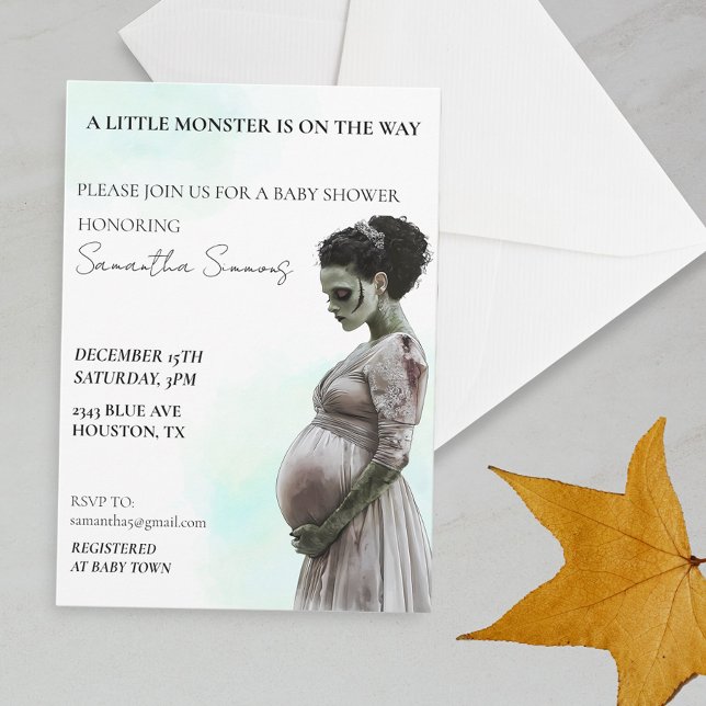 Halloween Baby Shower Bride von Frankenstein Einladung (Von Creator hochgeladen)