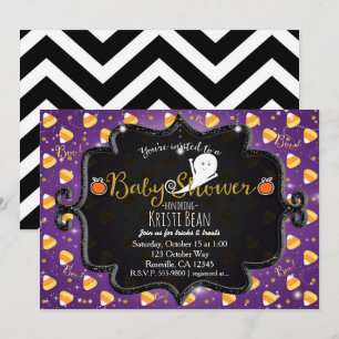 HALLOWEEN BABY SHOWER Candy Corn Ghost Einladung