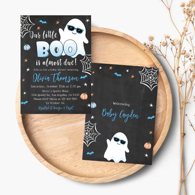 Halloween Baby Shower Einladung Niedlich Ghost Boy (Von Creator hochgeladen)