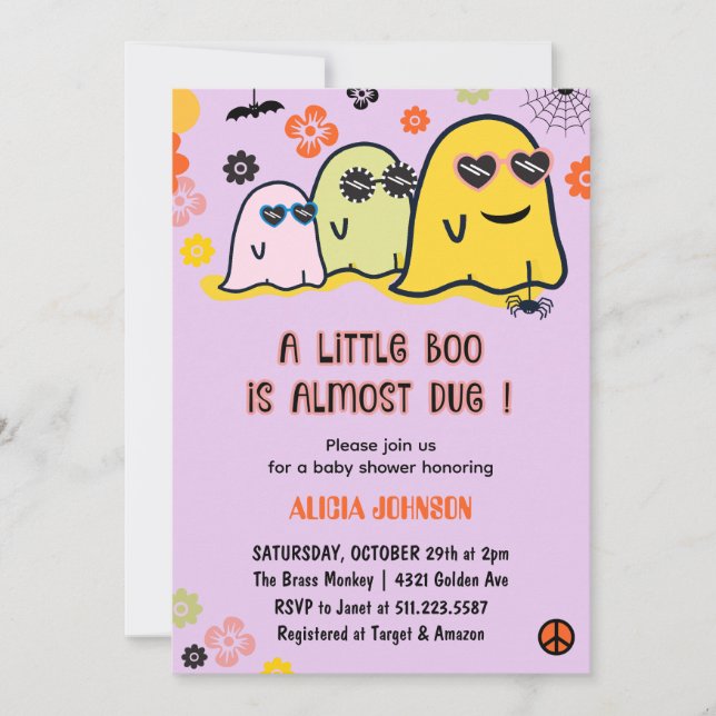 Halloween Baby Shower Einladungen Mädchen (Vorderseite)
