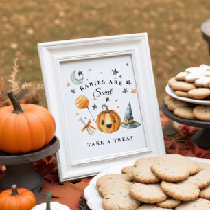 Halloween Baby Shower Fevor Sign Little Boo Poster