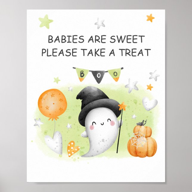 Halloween Baby Shower Fevor Sign Poster (Vorne)