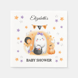 Halloween Baby Shower Girl Niedlich Ghost Orange Serviette