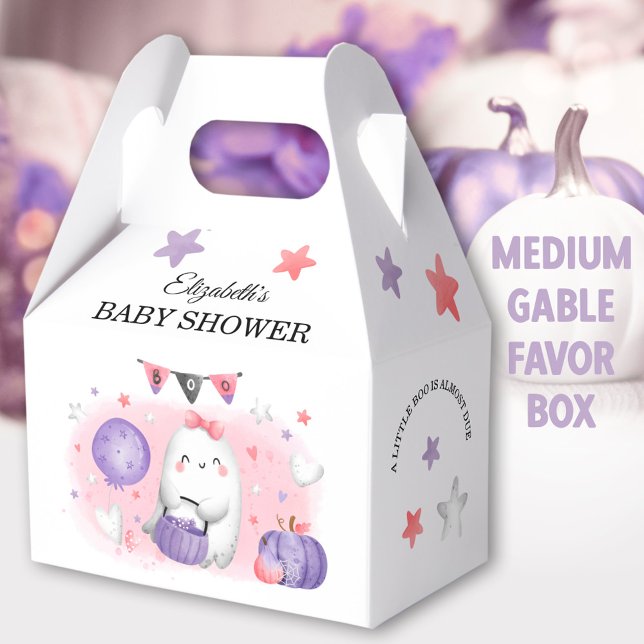 Halloween Baby Shower Girl Niedlich Medium Gable Geschenkschachtel (Boo Halloween Medium Gable Favor Boxes - You can choose from 3 sizes of these gable favor boxes)