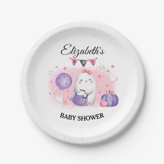 Halloween Baby Shower Girl Paper Teller (Vorderseite)