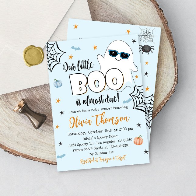 Halloween Baby shower Invitation mignonne Ghost Bo (Créateur téléchargé)