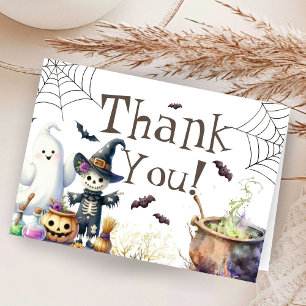 Halloween-Baby-Shower-Karte zum Falten - Danke