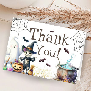 Halloween-Baby-Shower-Karte zum Falten - Danke