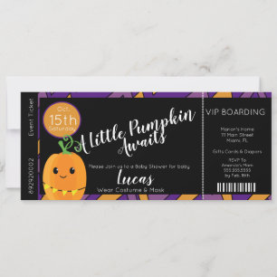 Halloween-Baby-Shower-Kürbis-Ticket-Einladung Einladung