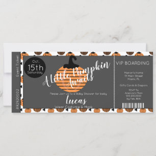 Halloween-Baby-Shower-Kürbisse-Ticket-Einladung Einladung