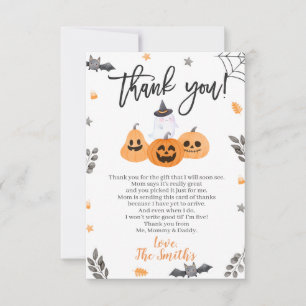 Halloween Baby shower Merci Cartes Little Boo