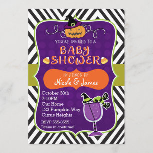 Halloween BABY SHOWER Niedlich Moderne Einladung