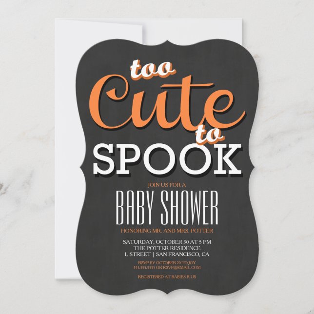 Halloween Baby Shower Party Einladung (Vorderseite)
