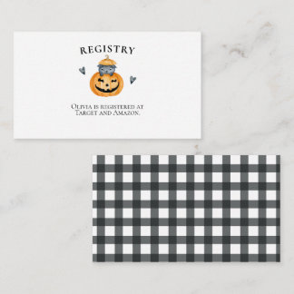 Halloween Baby Shower Pumpkin-Register Begleitkarte