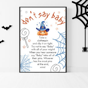 Halloween Baby Shower Say Baby Game Poster nicht