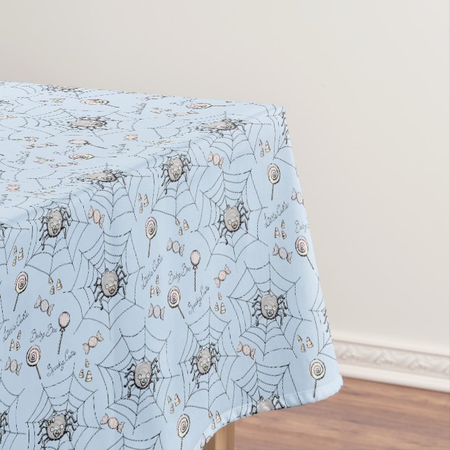 Halloween Baby Shower Spinnen und Webs Blue Tischdecke (Beispiel)