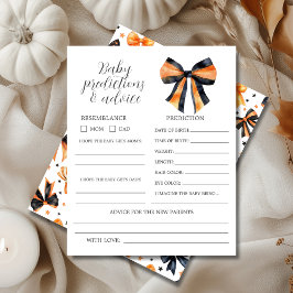 Halloween Baby Shower Vorhersagen & Advice Sheet