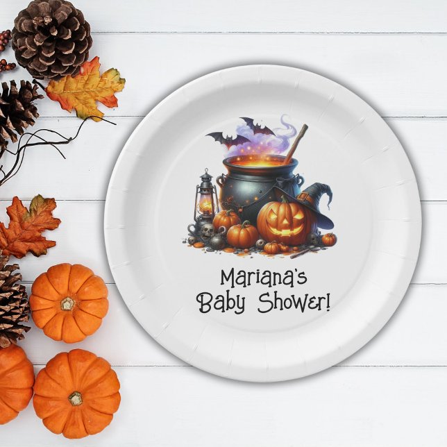 Halloween Baby wird Baby Dusche Brauen Pappteller (Von Creator hochgeladen)