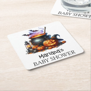 Halloween Baby wird Baby Dusche Brauen Rechteckiger Pappuntersetzer