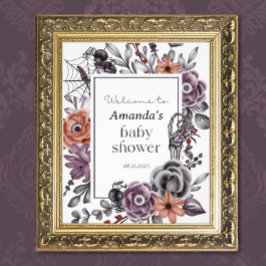 Halloween Babydusche, Begrüßungszeichen, blau Fotodruck