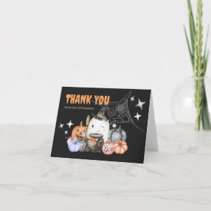 Halloween Babydusche Pumpkin Little Boo geklappt Dankeskarte