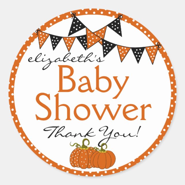 Halloween Babydusche Vielen Dank Runder Aufkleber (Vorderseite)